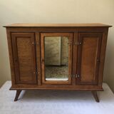 Doll cabinet 3 wooden doors with mirror