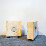 Travertine table lamps by Giuliano Cesari for Nucleo Sormani, 70s, set of 2