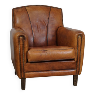 Sheepskin ArtDeco design armchair with a beautiful appearance