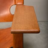 Børge Mogensen Spanish Chair in Cognac Leather and Oak for Fredericia, 1967