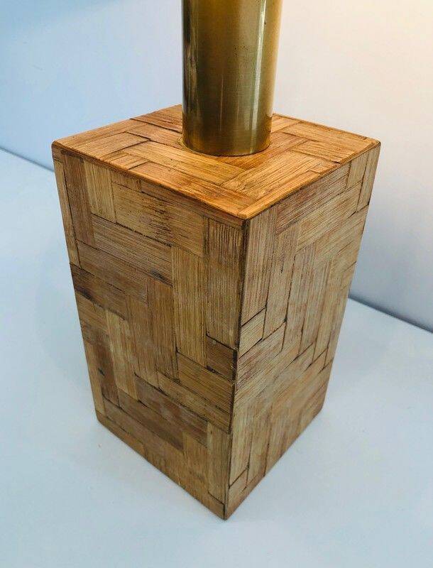 Straw marquetry lamp