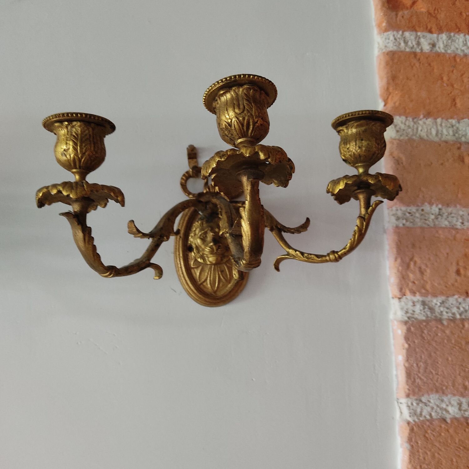 Paire d'appliques en bronze doré