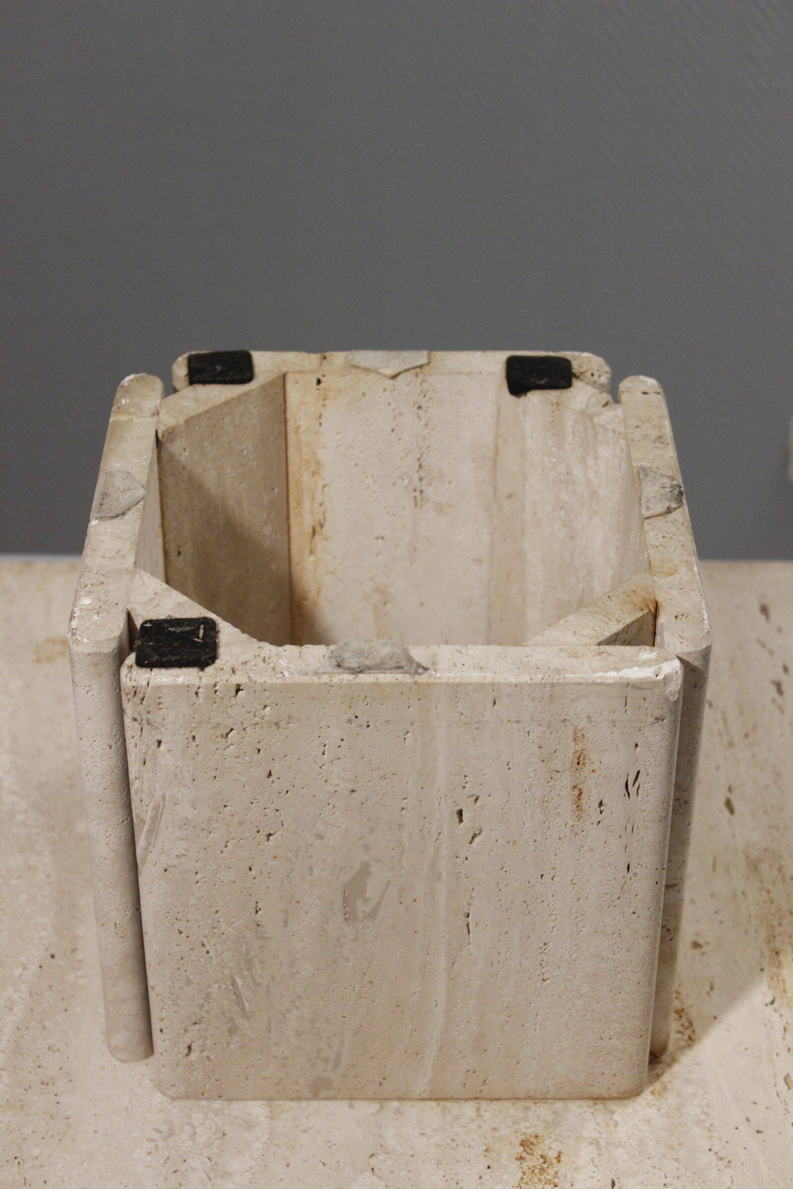 Low design side table in travertine, 1970s