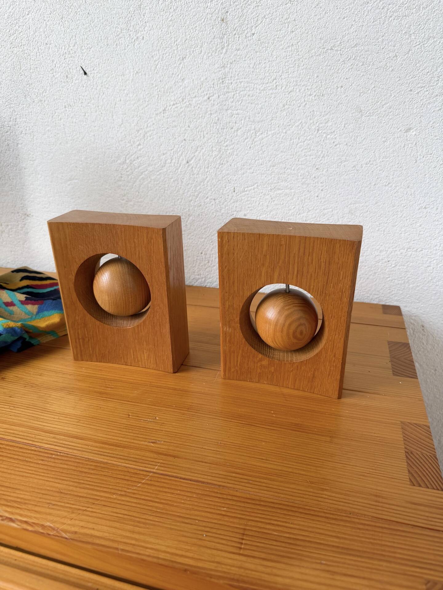 Constructivist wooden bookends