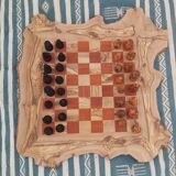 Jeu d'échecs XLarge  bois rustique jeu d'échecs en bois d'olivier 19,5 pouces
