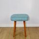 Blue turquoise square vintage stool PRL 1970s