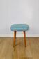 Blue turquoise square vintage stool PRL 1970s