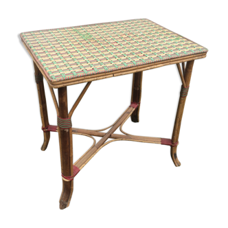 Table haute en rotin