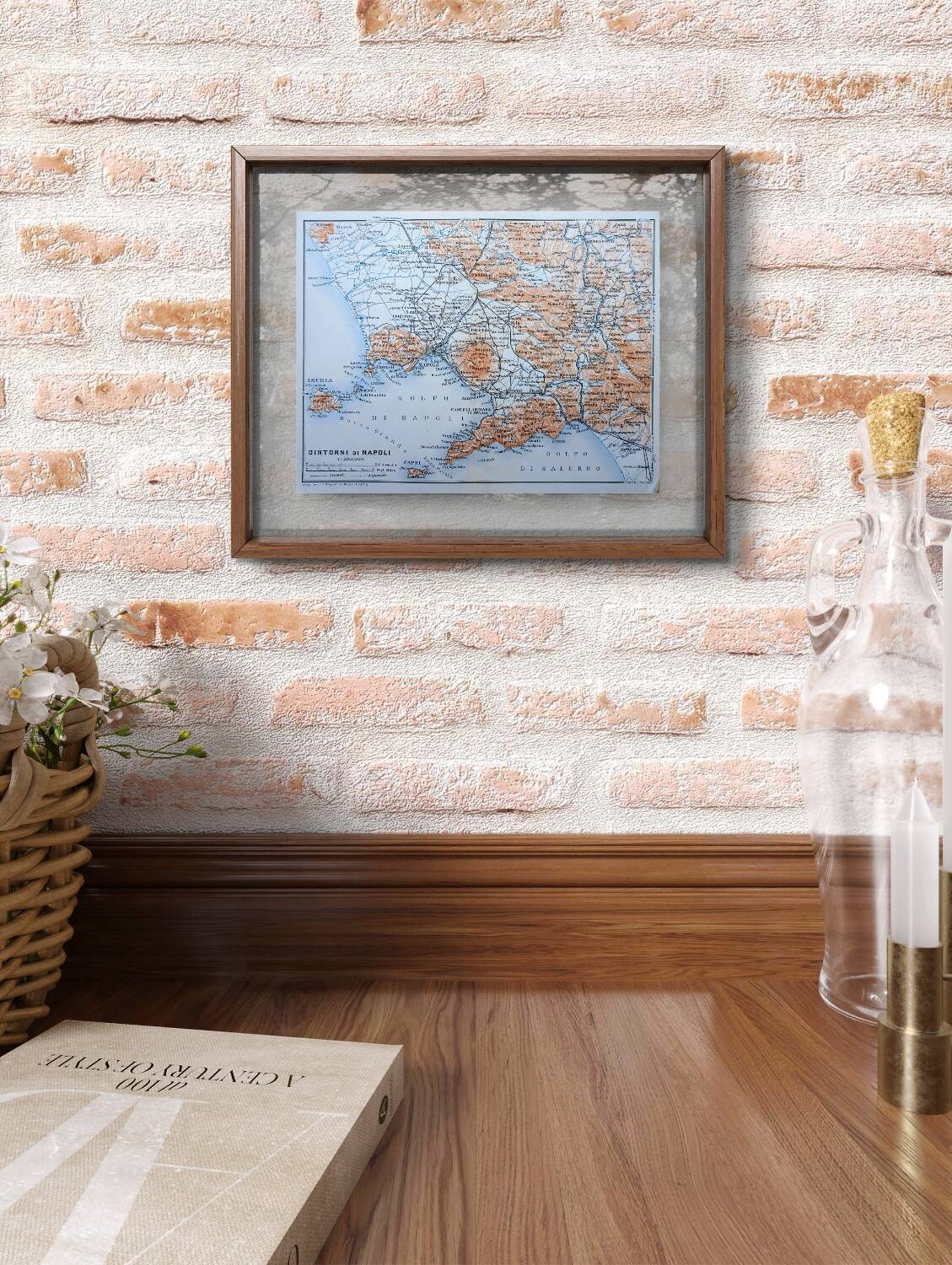 Printed in 1909, Bays of Naples and Salerno, Italy.