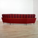 Rare curved vintage teak canapé 1950s / Decor series Deutschland 83