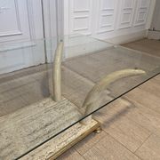 Table basse fausse défense d’éléphant, 1970s