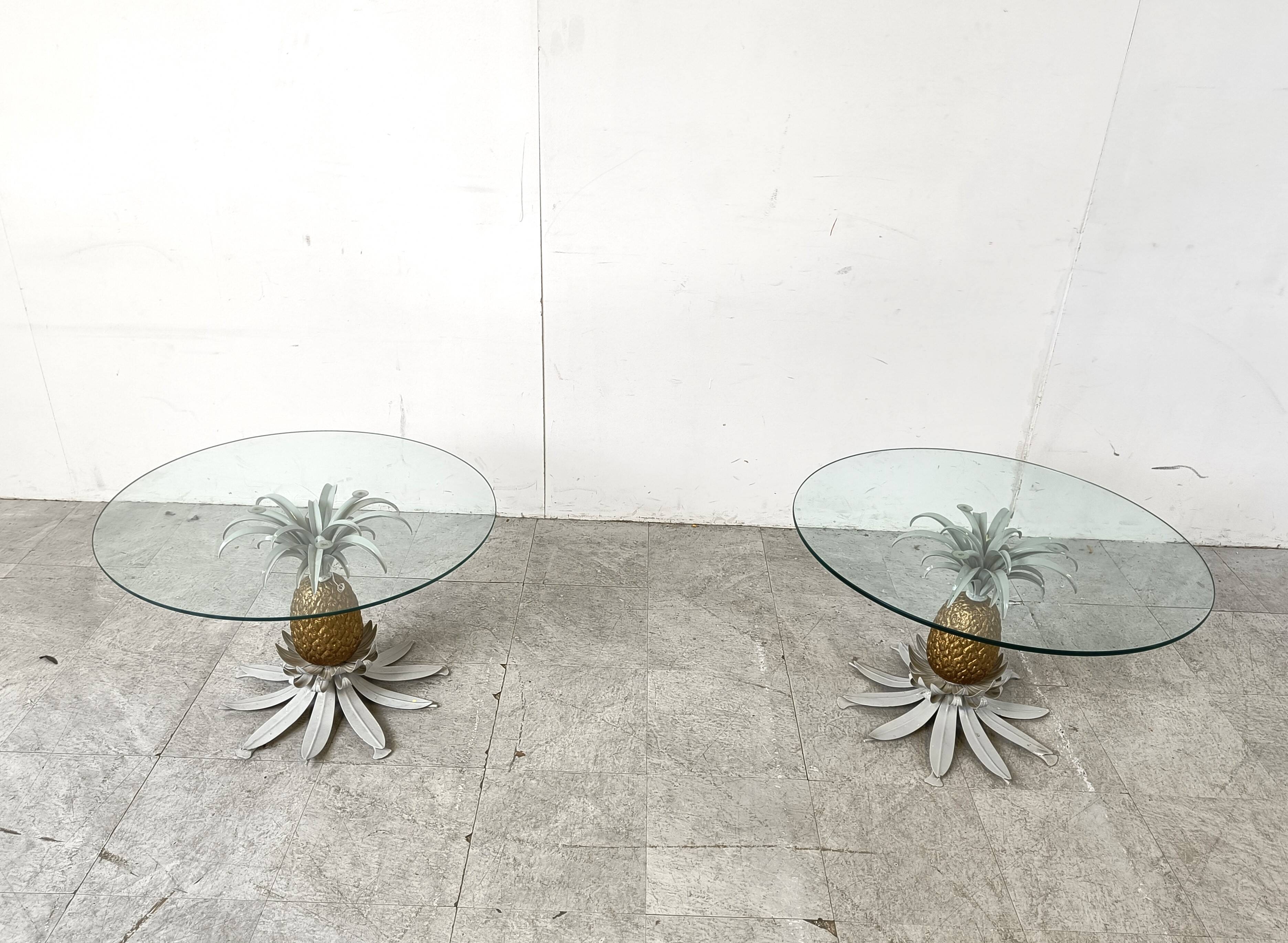 Pair of Hans Kögl pineapple side tables, 1960s