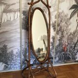 Large rattan psychedelic mirror 55x175cm