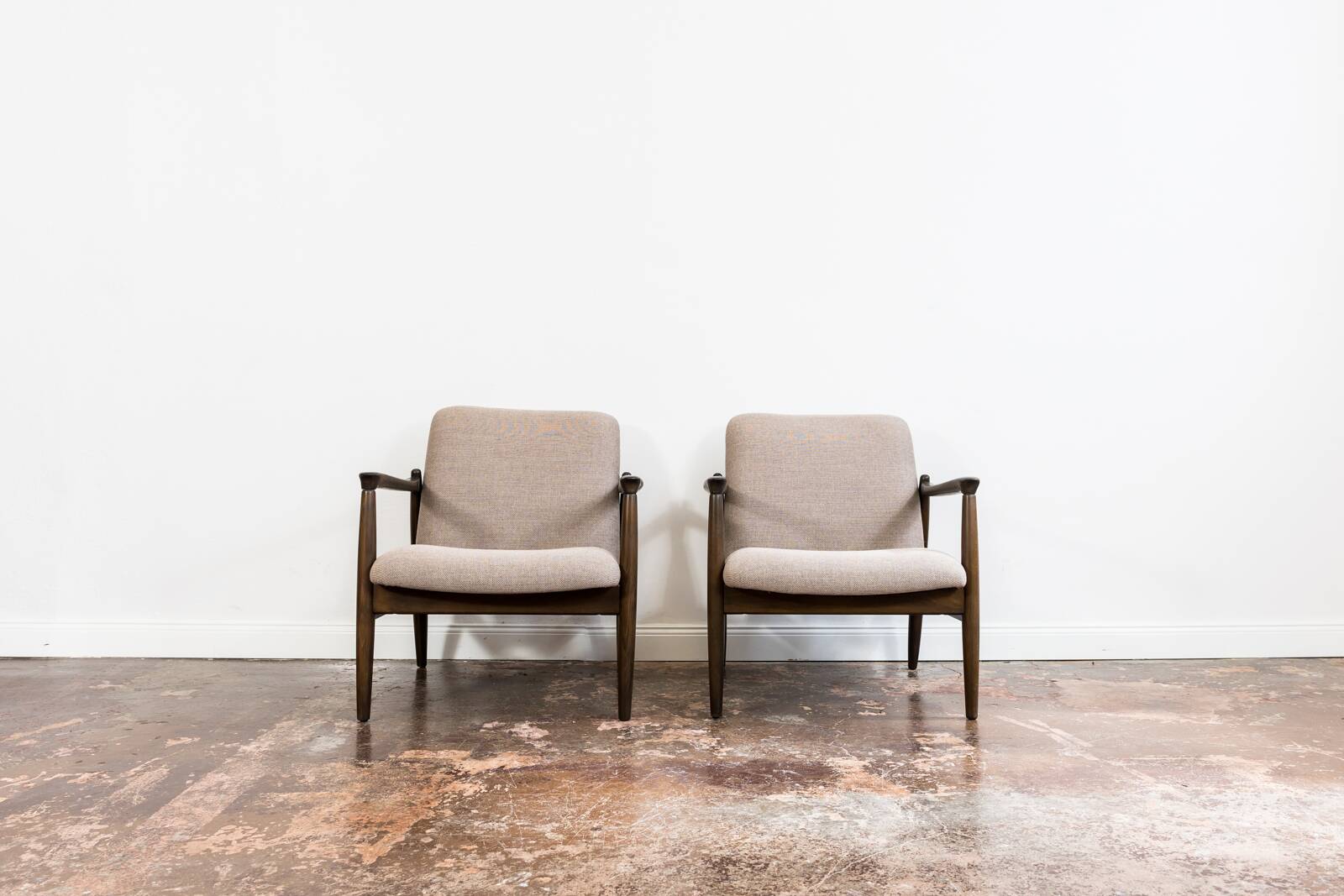 Kvadrat Customizable Pair Of Restored Mid Century Armchairs, 1960's