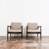 Kvadrat Customizable Pair Of Restored Mid Century Armchairs, 1960's