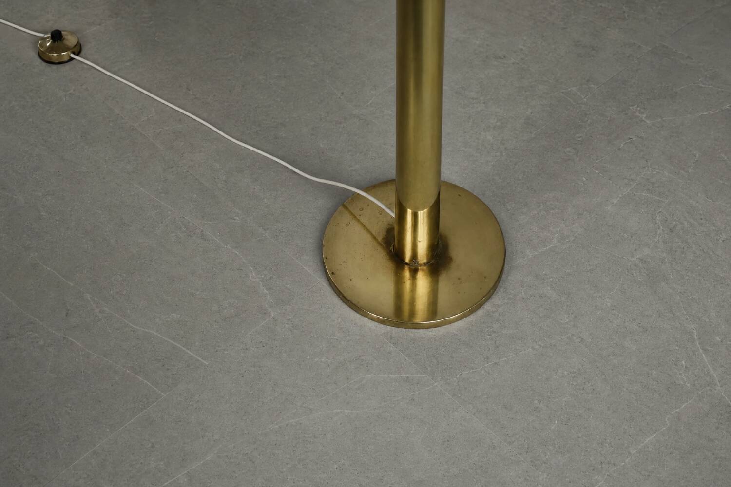 Vintage Mid-Century Scandinavian Modern Sculptural Gold Floor Lamp