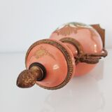 Decorative vase with gallant stage and brass frame