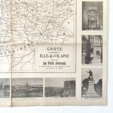 Old map France Brittany Rennes St Malo