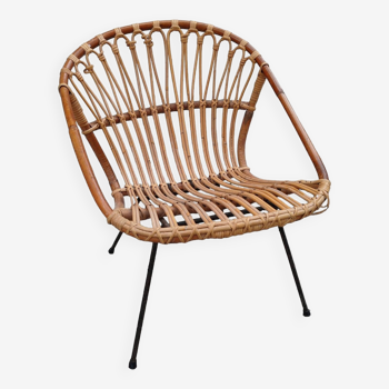 1950s rattan armchair