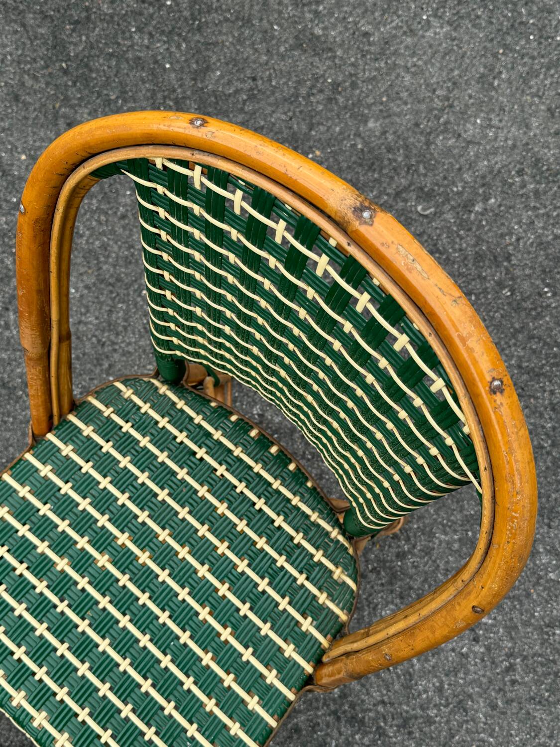 Set of 3 woven rattan bistro chairs Drucker SA