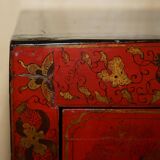 Antique Chinese hand-lacquered side table, large sideboard.