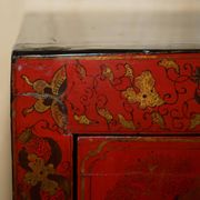 Armoirechinoise antique laquée à la main, grande armoire latérale