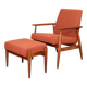 Fauteuil lounge et repose-pieds Vintage Terracota Boucle