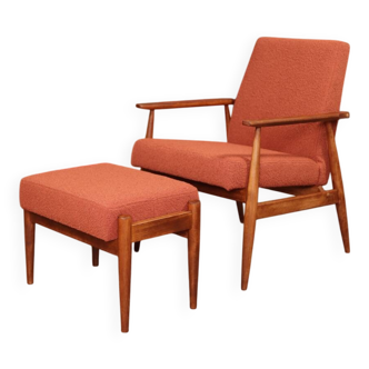 Fauteuil lounge et repose-pieds Vintage Terracota Boucle