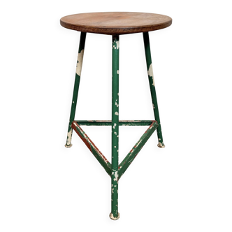 Green Industrial Workshop Stool, 1960s