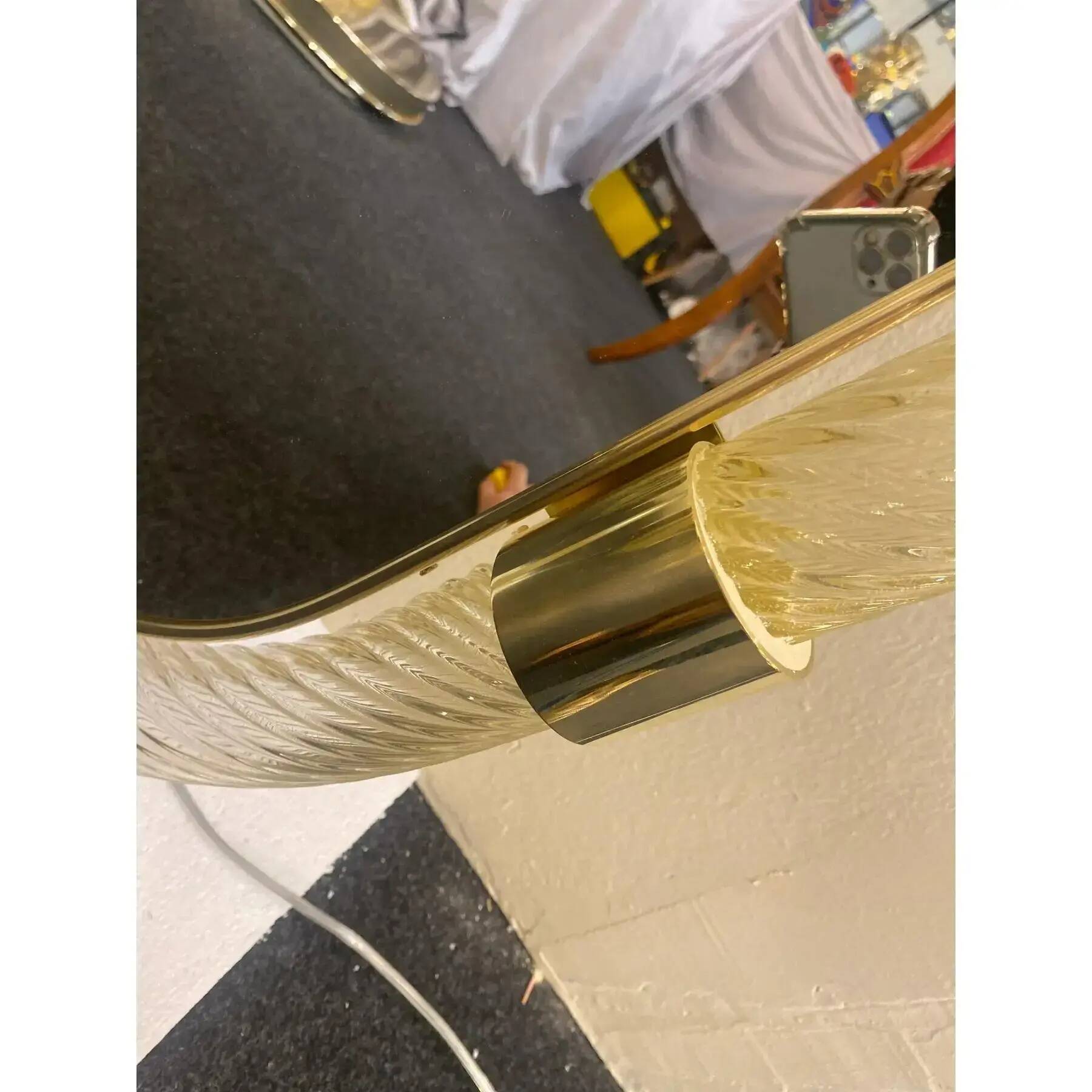 Classic Italian Gold Leaf Murano Glass Wall Mirror Duo – Torciglione Motif