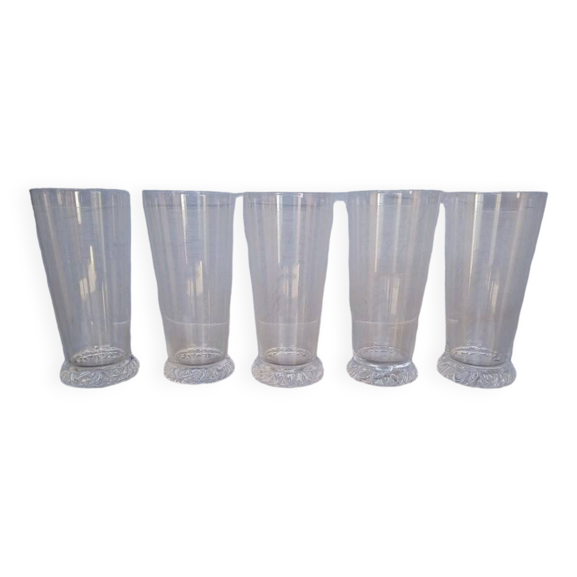 Serie 5 verres Daum cristal filigrané
