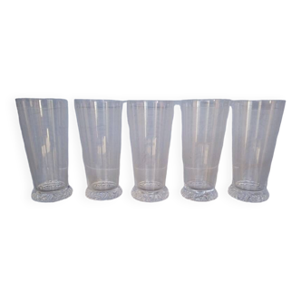 Serie 5 verres Daum cristal filigrané