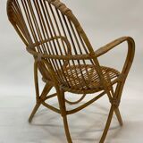 Vintage rattan chair by Dirk van Sliedregt Rohe Noordwolde 1960 from the Netherlands