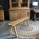 Handmade bench, wood and water hyacinth