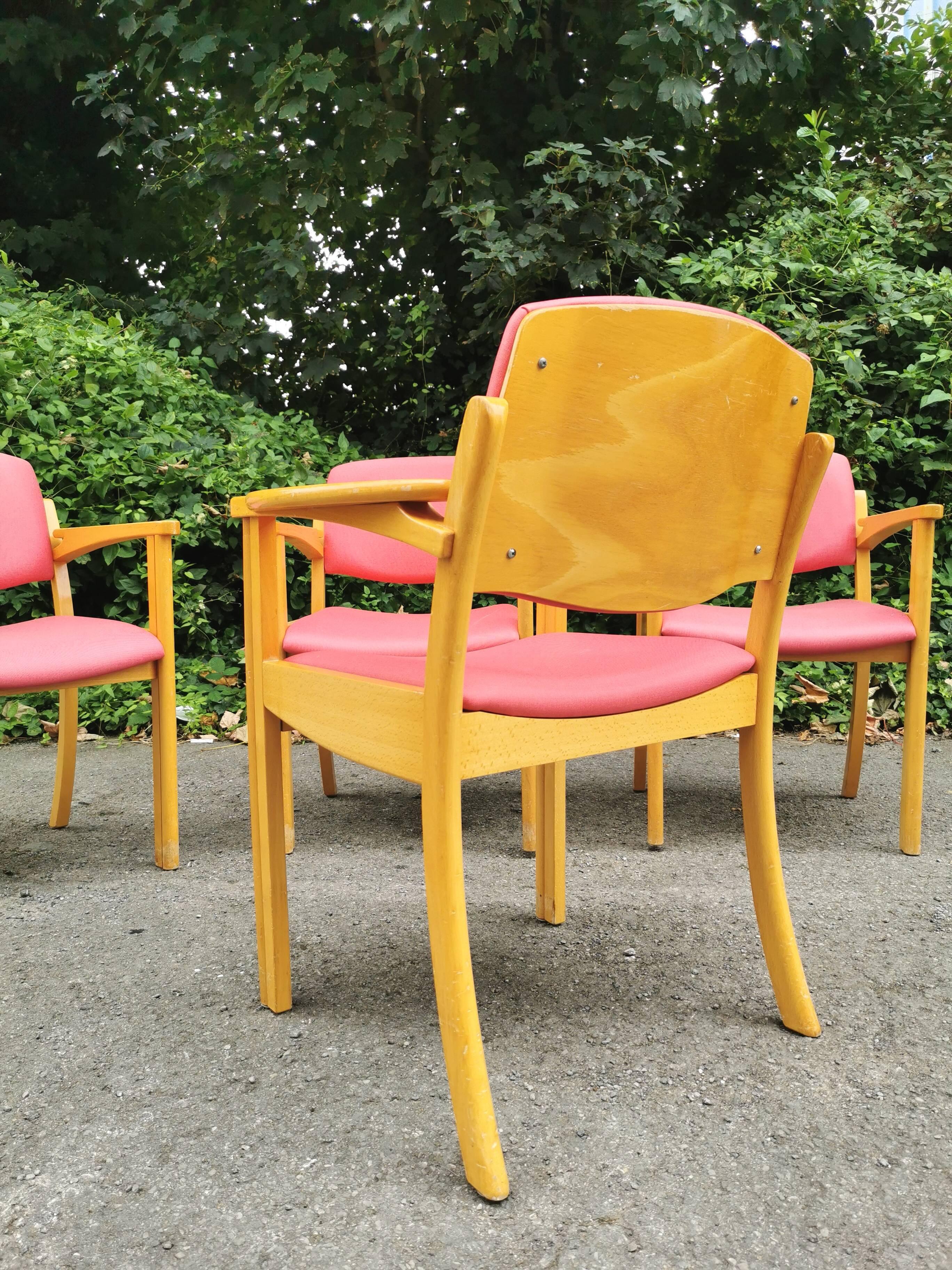 Series of 4 vintage armchairs 70s-80s