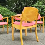 Series of 4 vintage armchairs 70s-80s