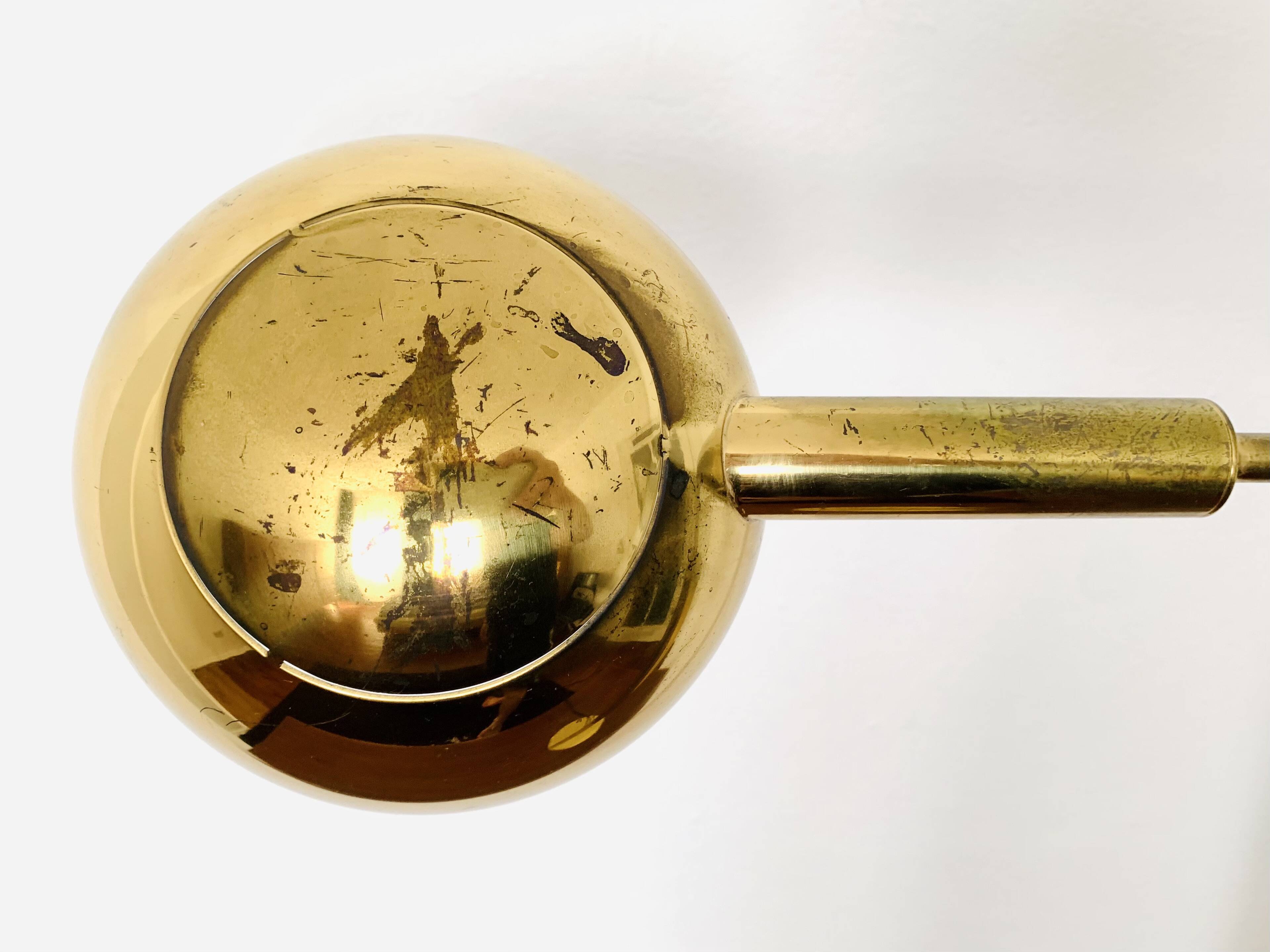 Adjustable 1970s Brass Floor Lamp by Florian Schulz