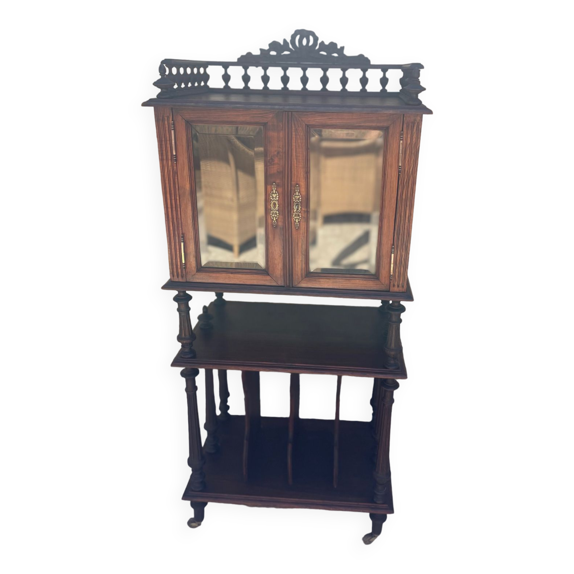 Napoleon III Style Mahogany Music Cabinet
