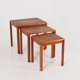 Three teak tables, 70's scandinavian design