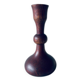 Turned wooden candle holder