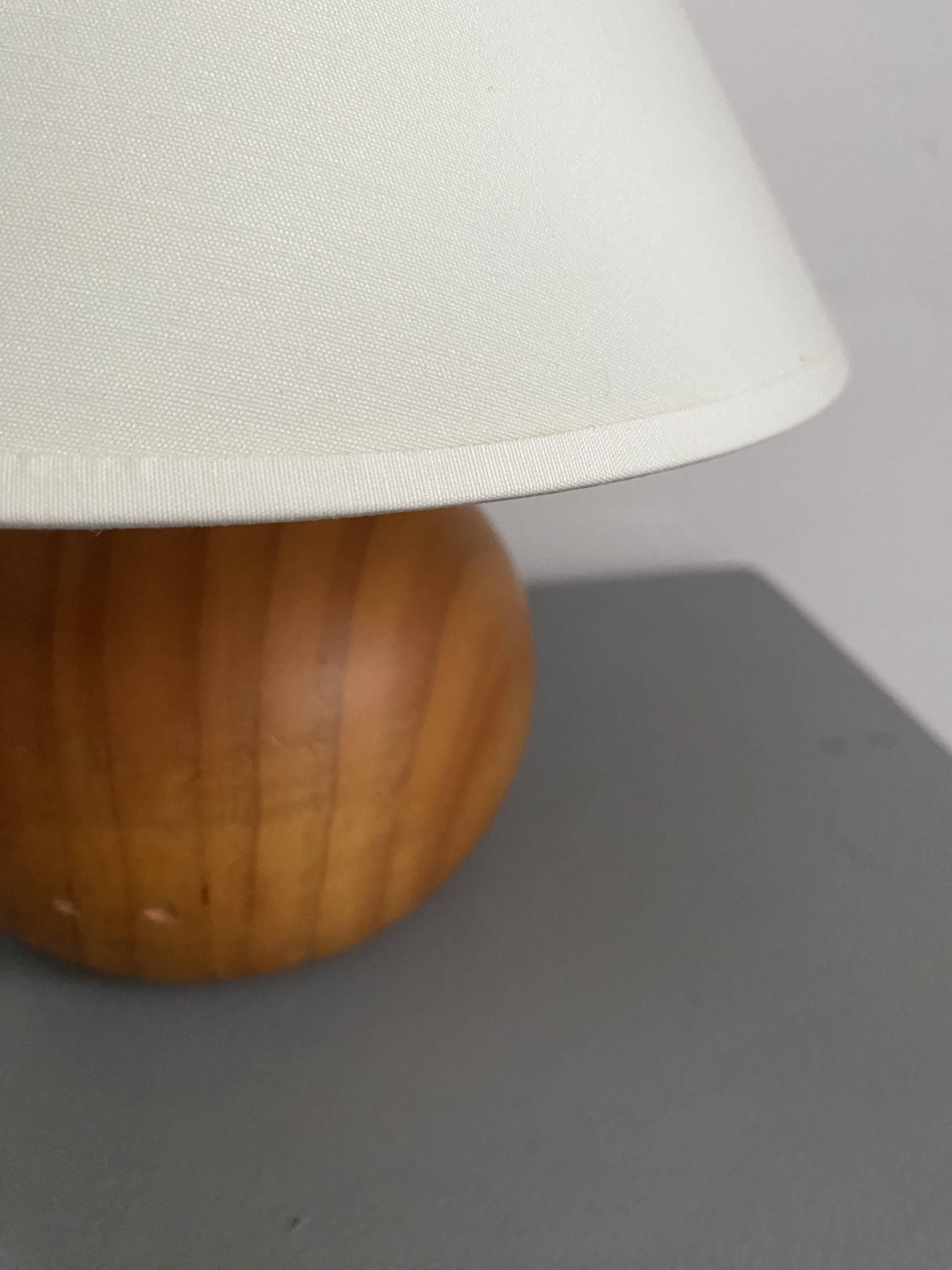 Wooden lamp, cotton shade