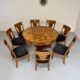 Antique large 19th century Biedermeier art deco walnut table