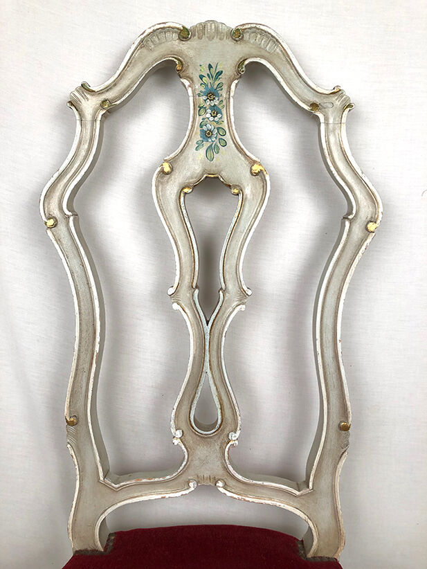 Series of six high-backed chairs in Venetian taste