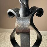 Brutalist wrought iron floor lamp from the 60s