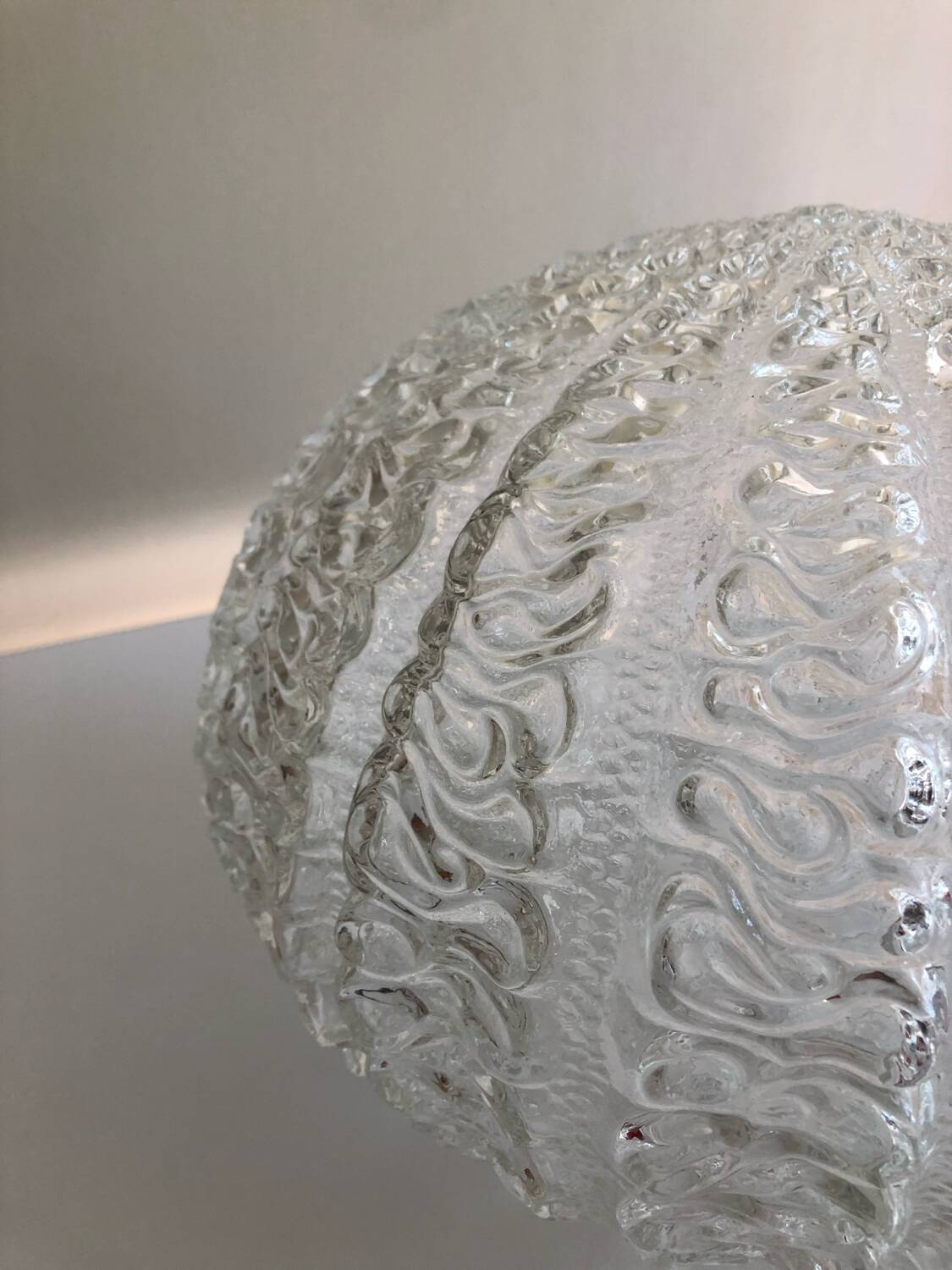 Vintage frosted glass pendant light by Dorian Leuchten