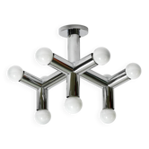 Very rare 1960s Space Age Chrome ceiling lamp by J.T. Kalmar Austria