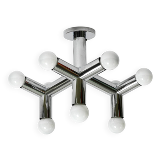 Very rare 1960s Space Age Chrome ceiling lamp by J.T. Kalmar Austria