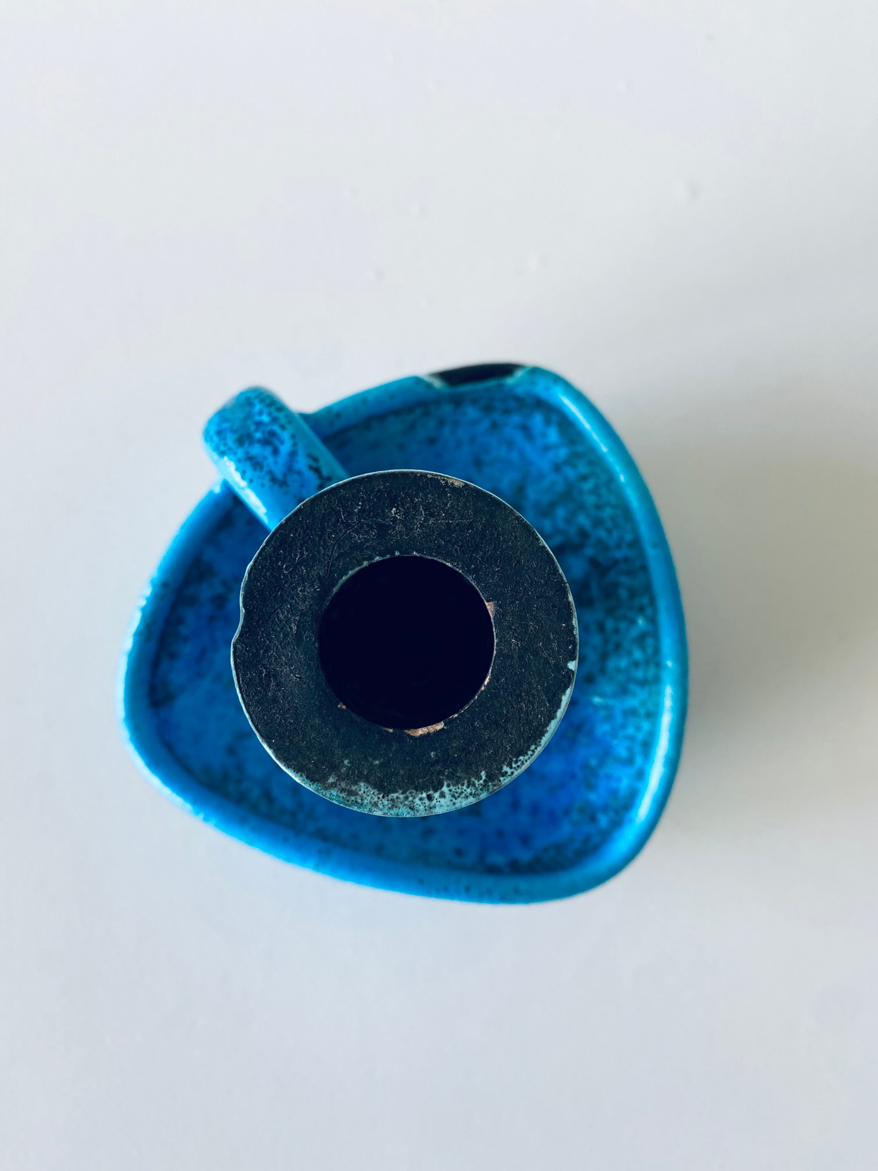 Candle holder fat lava blue