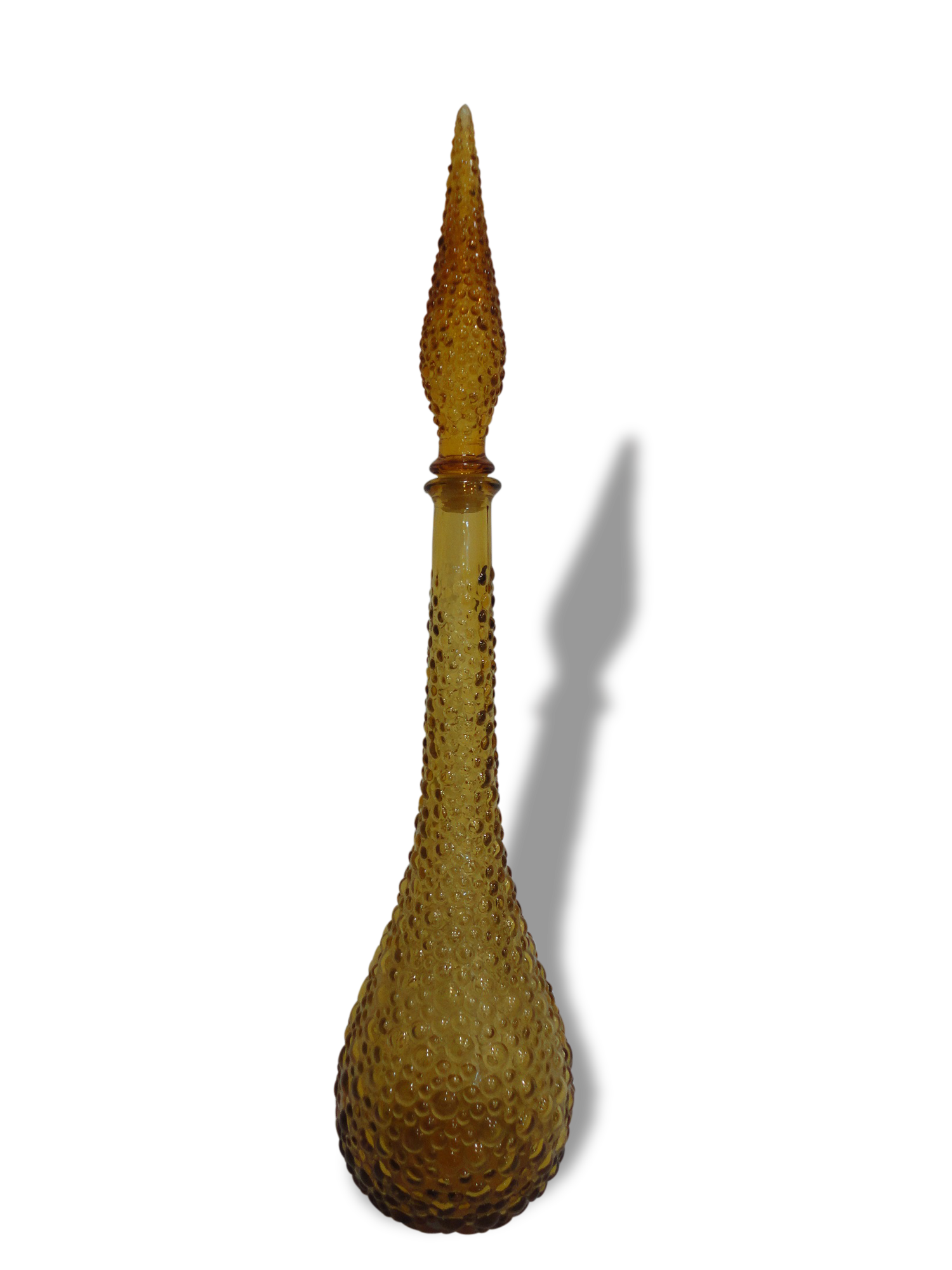 Large "bubbles" yellow glass carafe