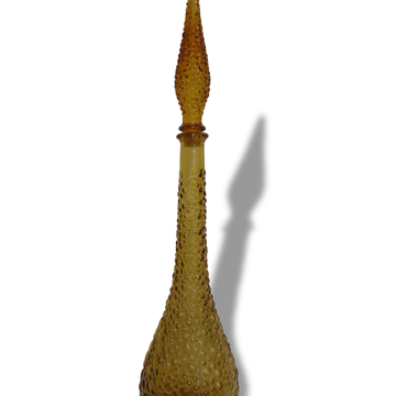Grande carafe "bulles" en verre jaune